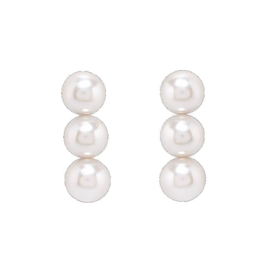 925 Silver Multi Pearl Drop Stud Earrings Dainty : SE_000922