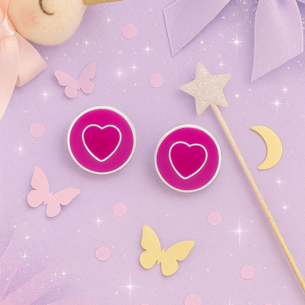 Sweetheart Pop 925 Sterling Silver Stud Earrings For Kids : NERWW01400281