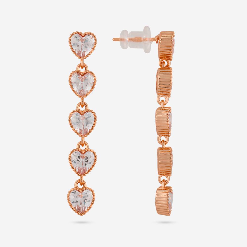 White - Plated Casual Wear Trendy Zircon Earring - 466899 : 466901