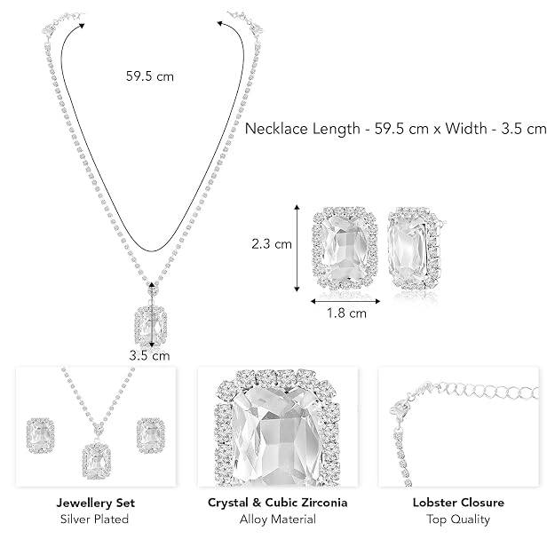 Pendant Chain Necklace Earrings Set For Women & Girls Jewellery Anniversary Gift For Her : PX9N192W