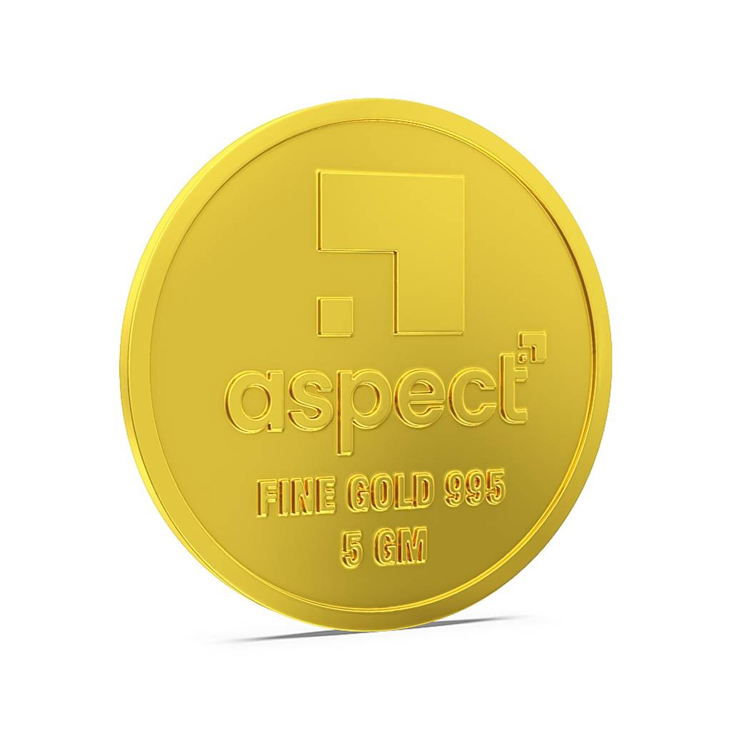 5 Gm Happy Wedding Gold Coin Ii 24Kt (995) : AGC5GMWEDDINGB995
