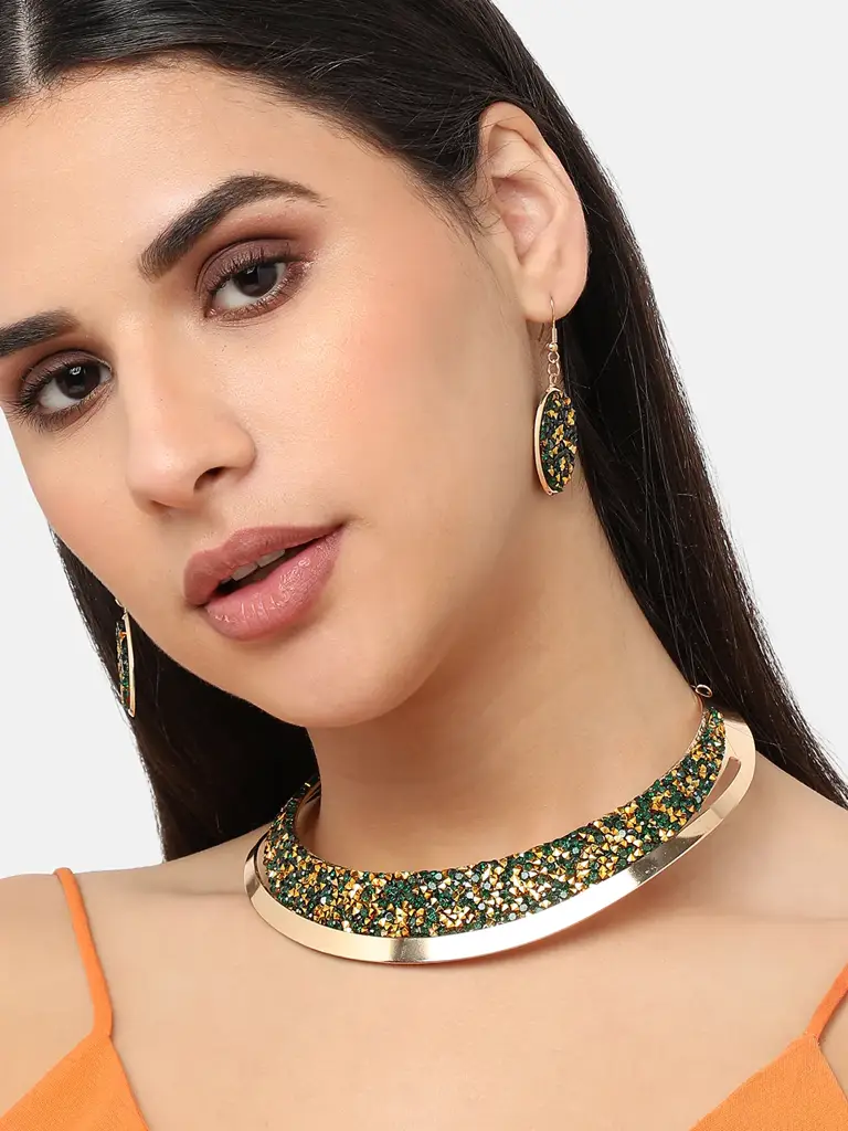 Sybella-Gold Plated Designer Party Necklace For Women : SOHNCK4953