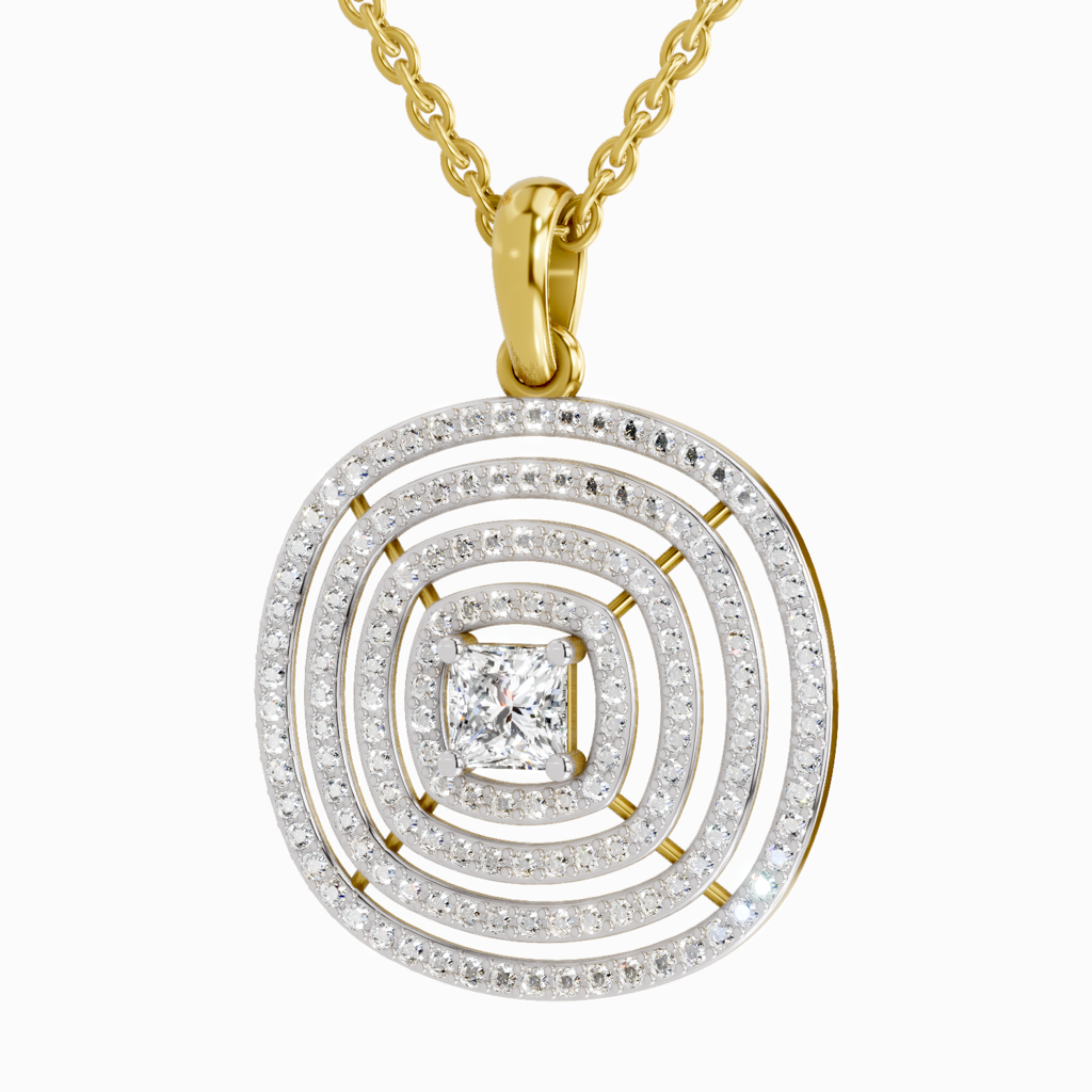 Lab Grown Diamond 1.32 Carat Pendant 14K : SPP20035-PD-14KY-132CT
