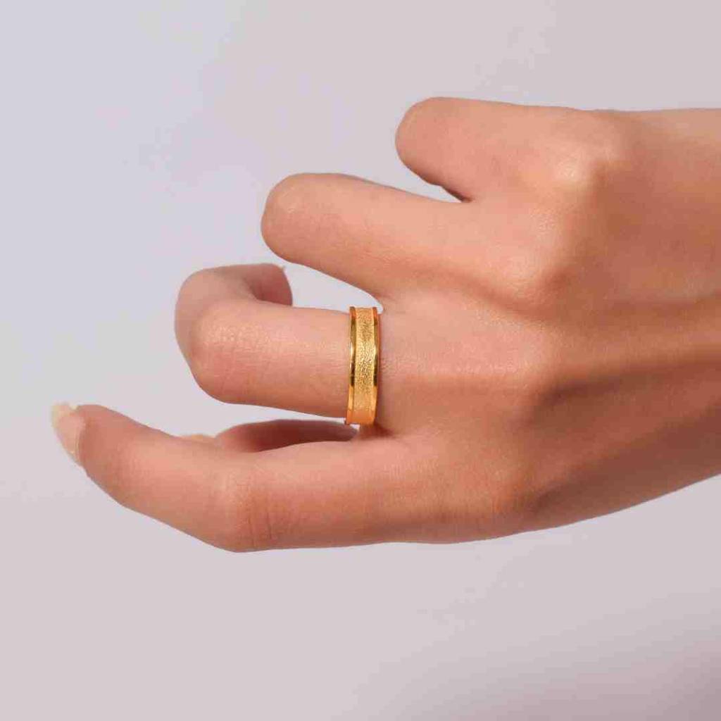18K Gold Vermeil |Sutra Promise Band For Women| Pure 925 Sterling Silver With The Thickest Gold Layer : TSRI-SUT-ADJ-18G-11058