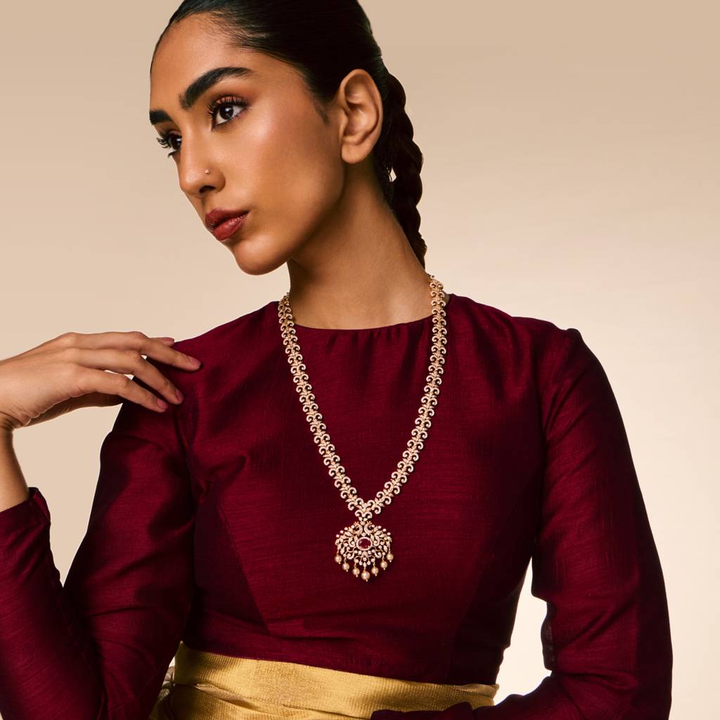 Gold Plated - Party Wear Zircon Necklace - 462468 : 462468