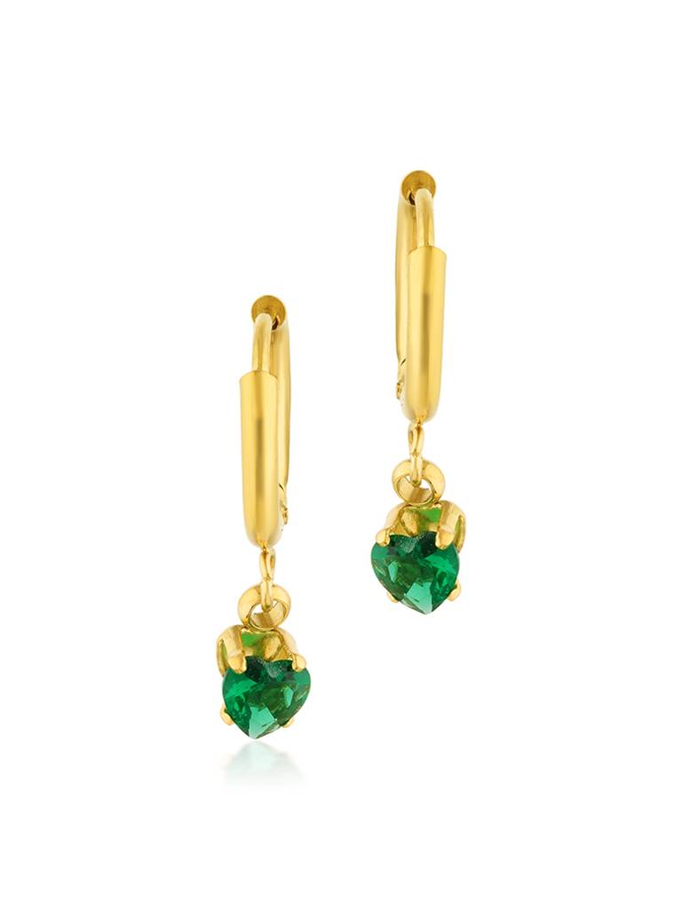 18K Gold Plated Golden Gem Drop - Earrings Stainless Steel Waterproof & Anti-Tarnish : E25ASSS0G