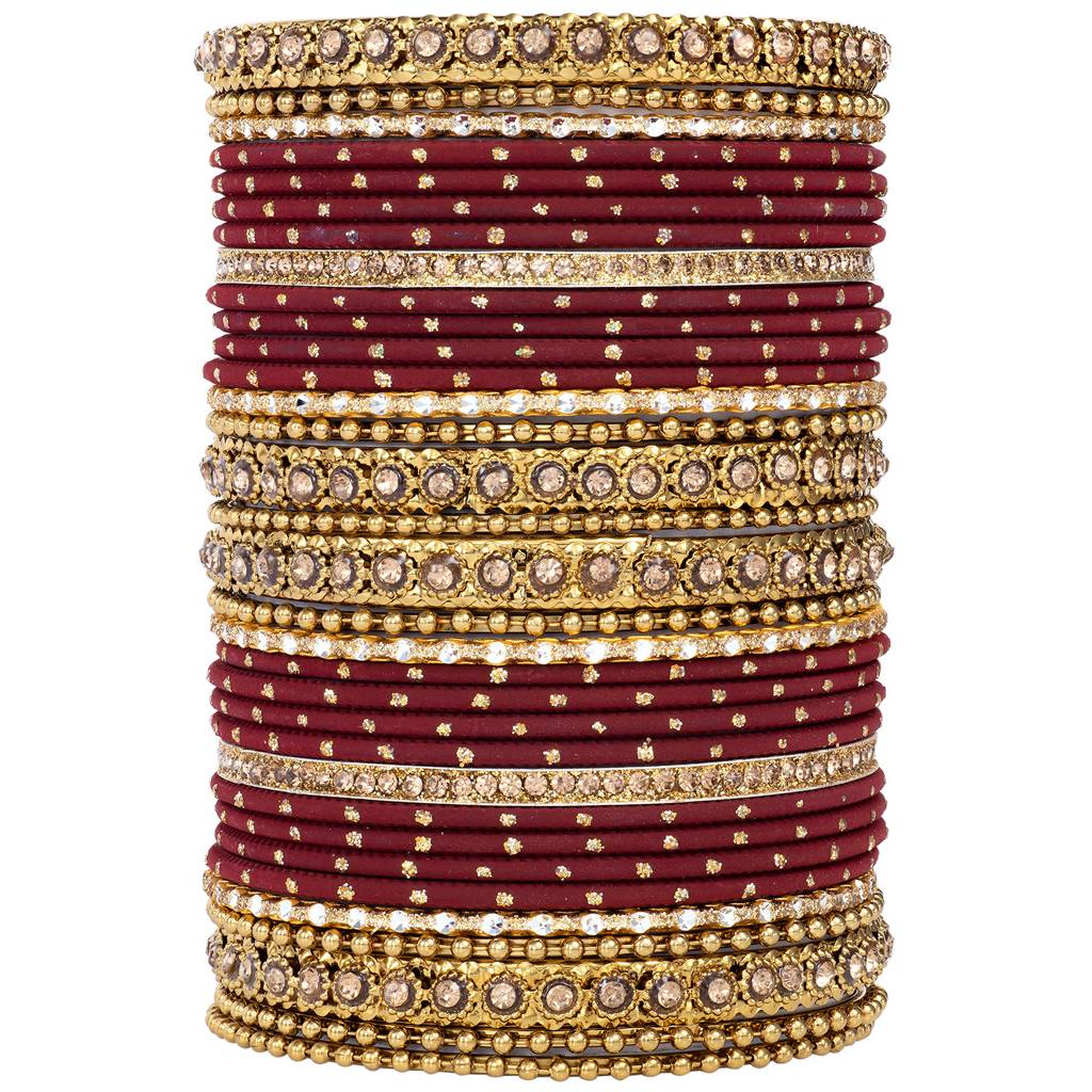 Studded Green Silk Thread Bangles Set Ethnic Jewellery For Women : PF51B84M