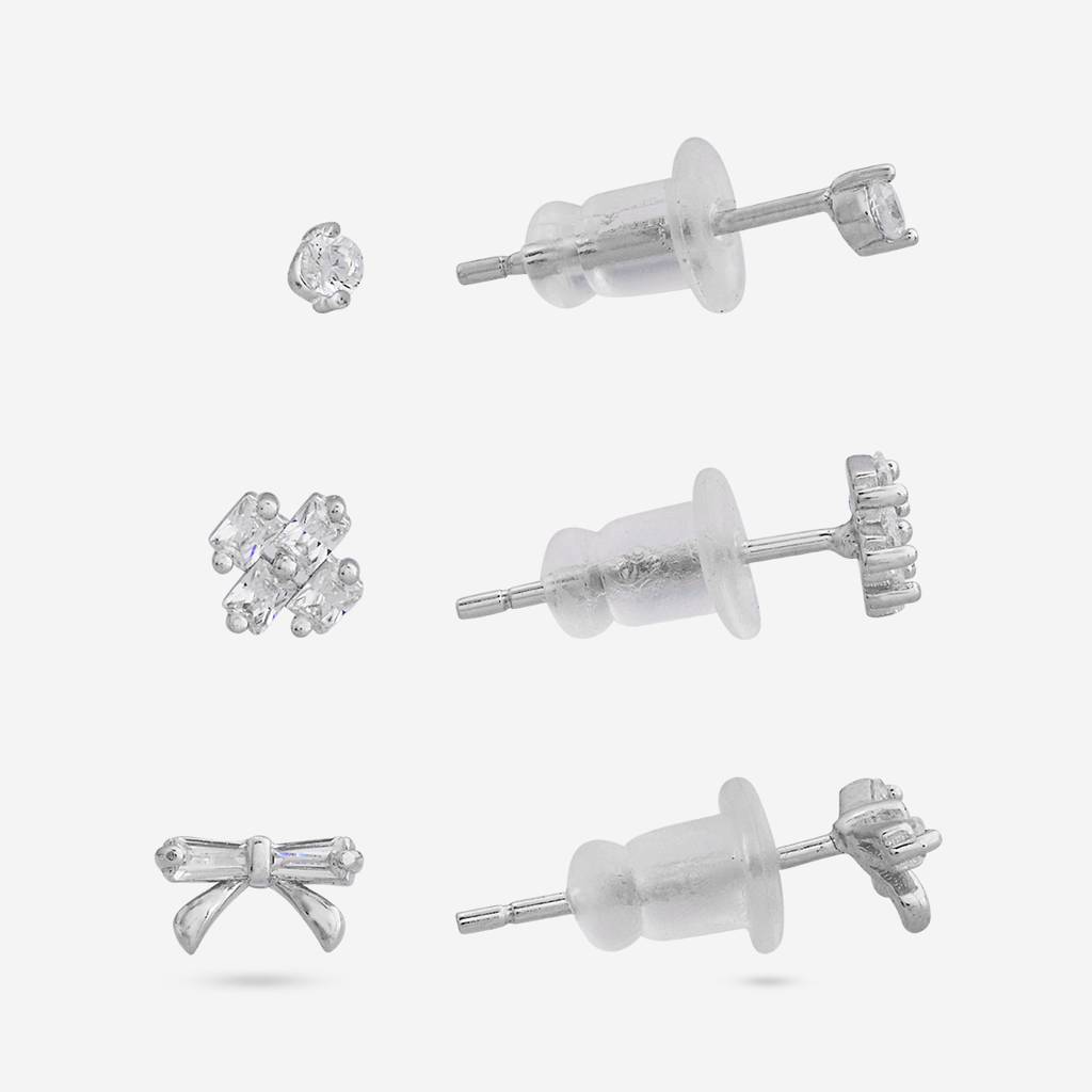 Office Wear Silver Earring - 465653 : 465654