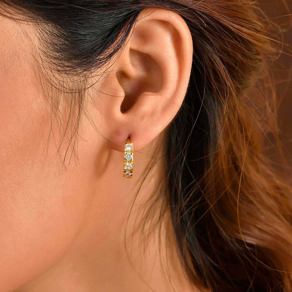 Sparkling Essentials Nayan Hoop Stud Earrings : 8905124547528