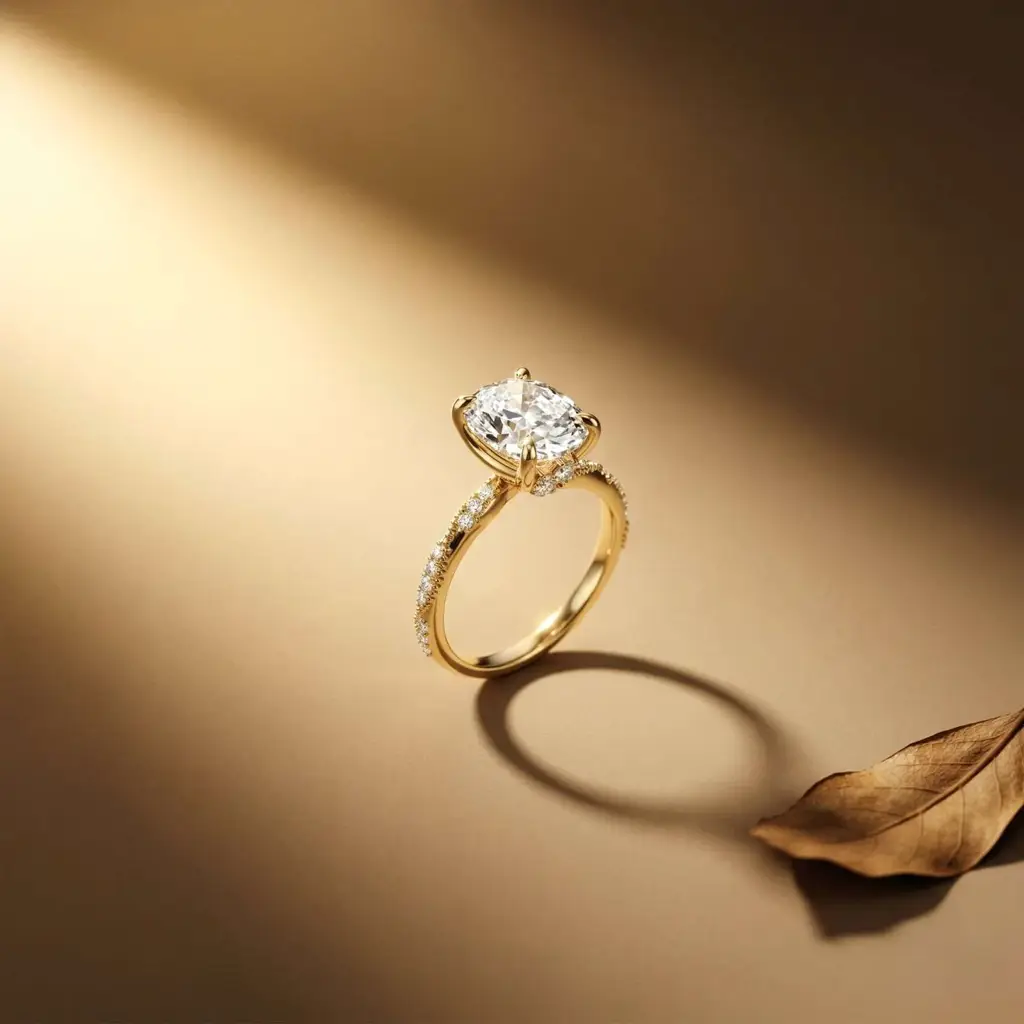 2.75Ct Moissanite Oval Solitaire Pavã© Ring : ZLM10026Y-10N