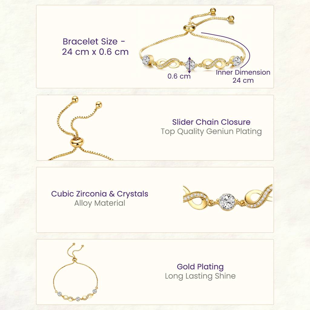 Stylish Adjustable Bracelet For Women & Girls |Cubic Zirconia & Crystal Studded | Festive Stylish Design Jewellery  : PX9B225G