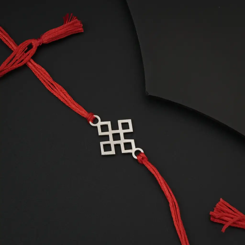 Silver Laser Cut Rakhi : 7733399