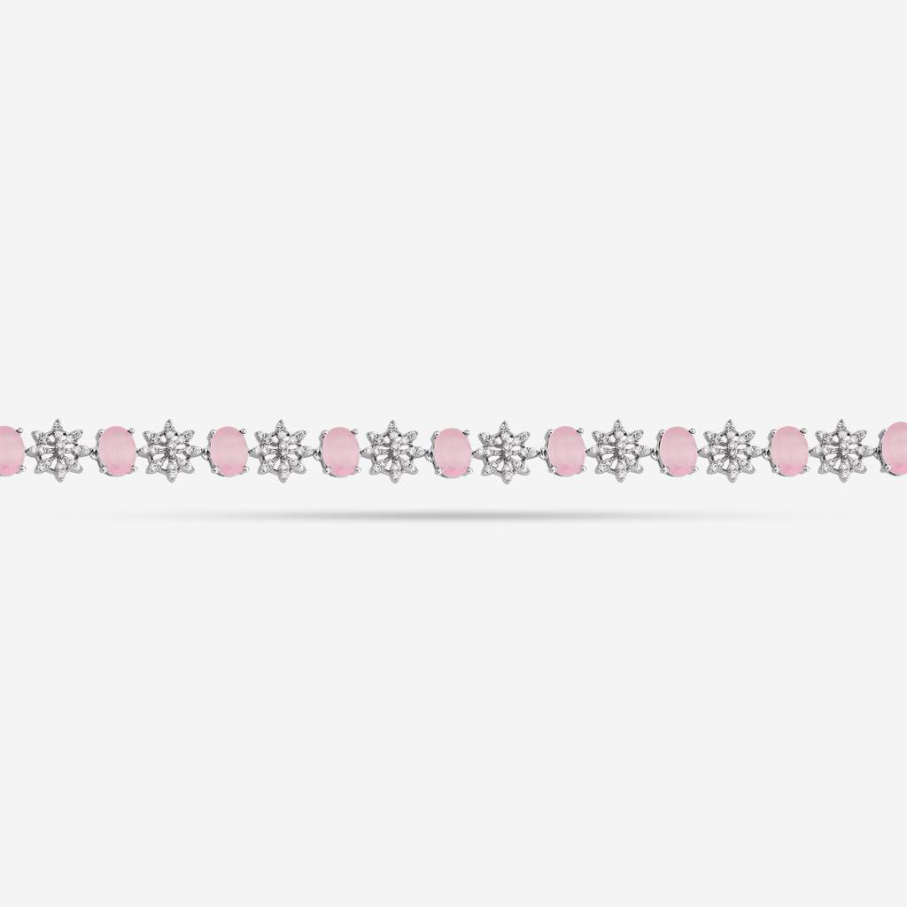 Pink Rhodium - Plated Bridesmaid Zircon Belt - 435008 : 435008
