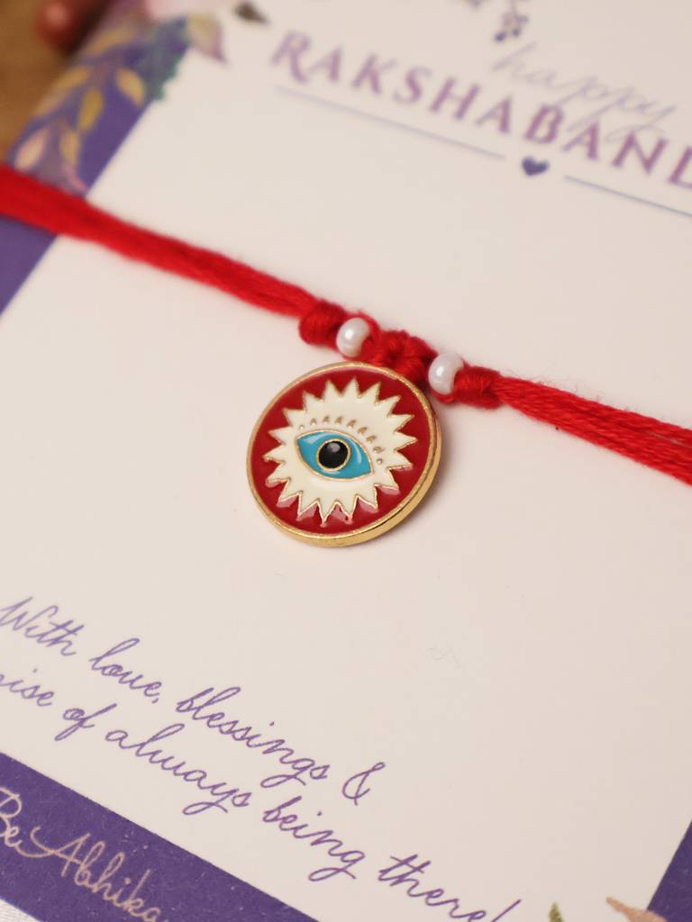 Evil Eye Protection Rakhi With Roli Chawal Capsules : ACJR107-Re
