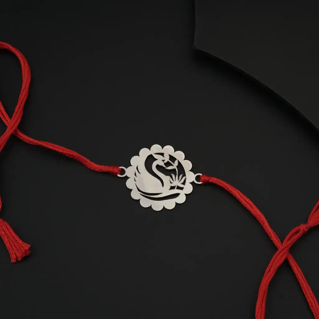 Silver Laser Cut Rakhi : 37879959