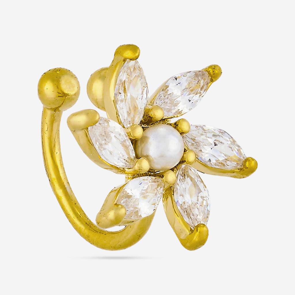 Pearl Gold - Plated Casual Wear Trendy Zircon Earring - 460553 : 460553