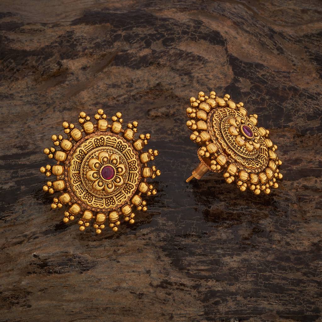 Ruby Gold - Plated Festive Antique Earring - 440694 : 440694
