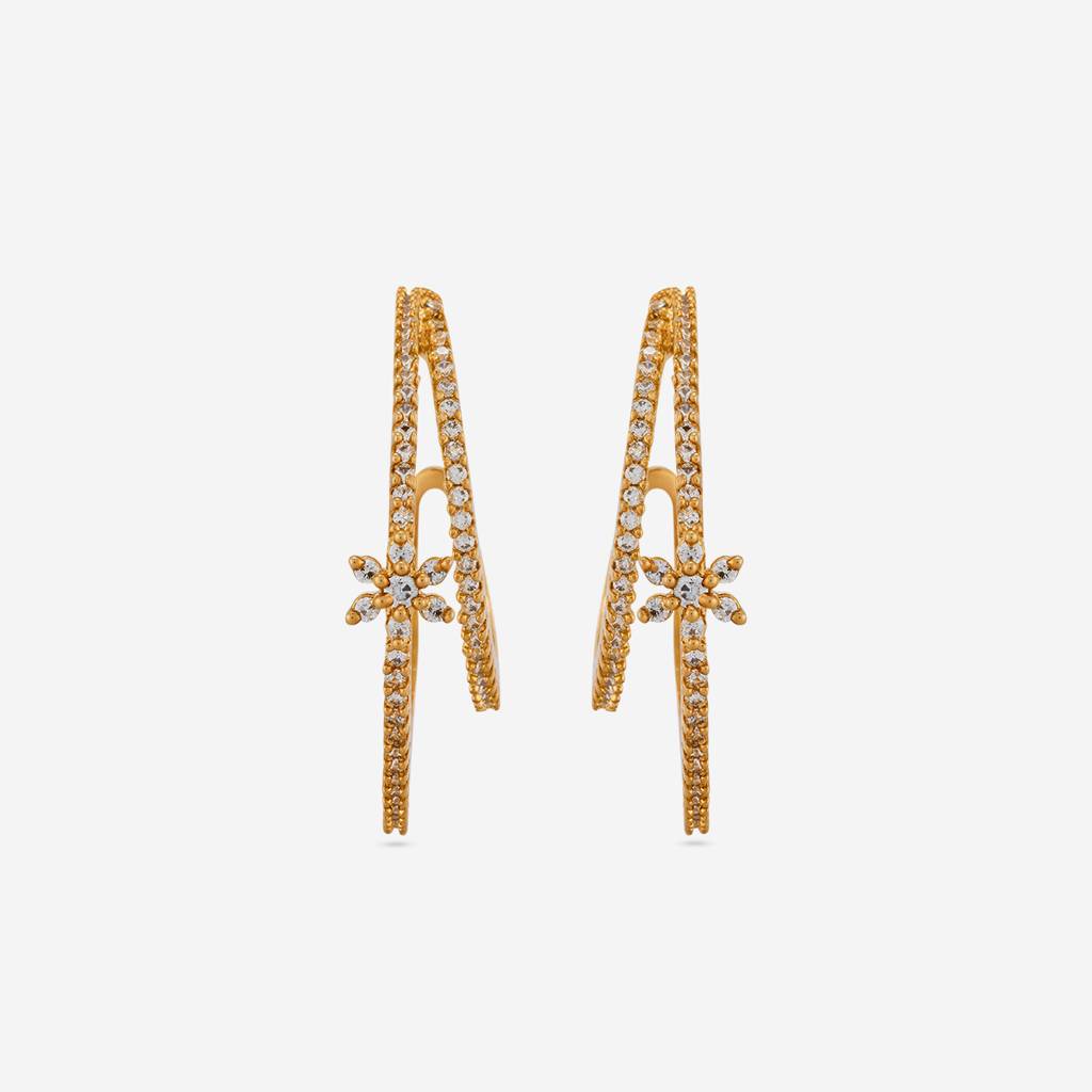 White Gold - Plated Party Wear Zircon Earring - 467255 : 467255