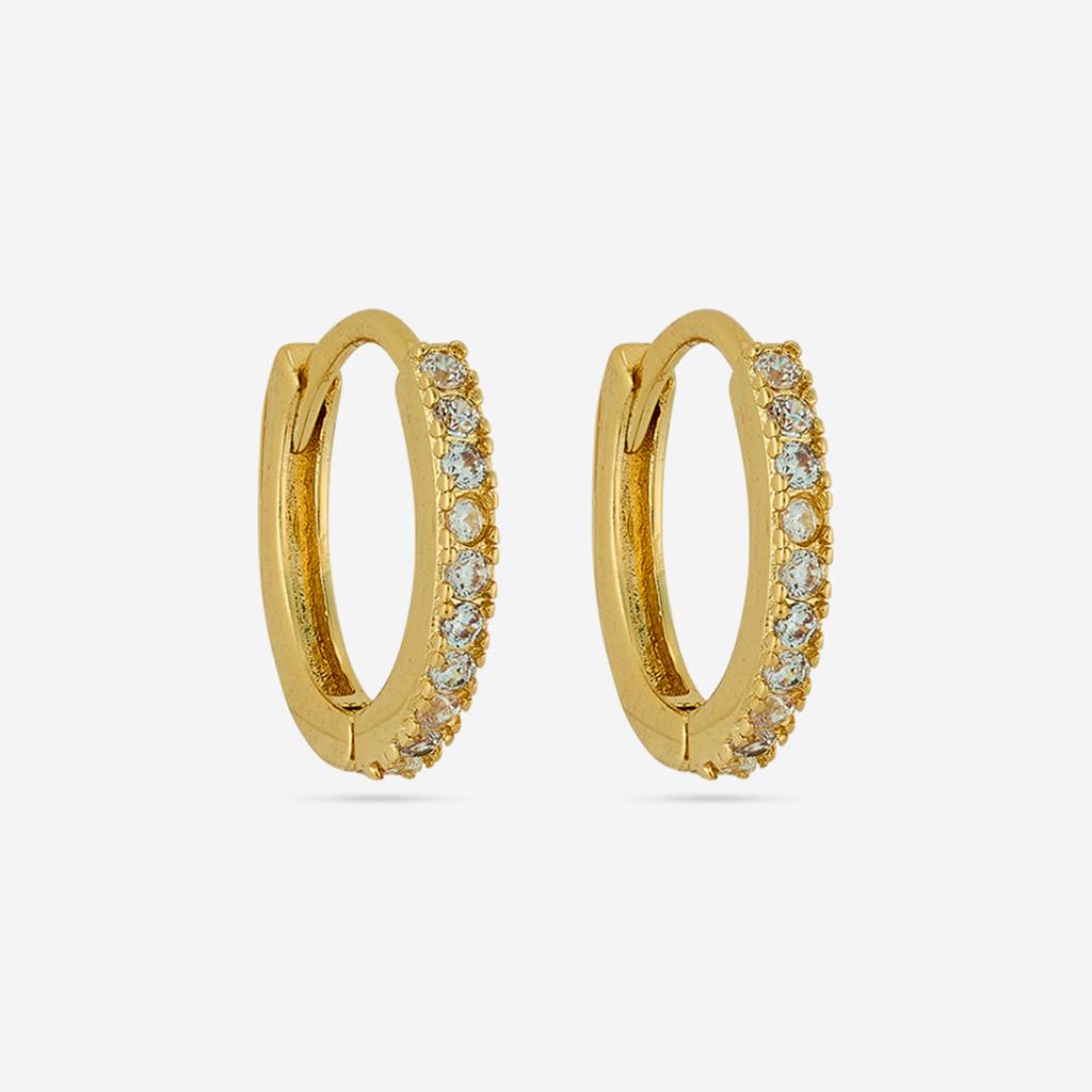 White Gold - Plated Casual Wear Trendy Zircon Earring - 460146 : 460146