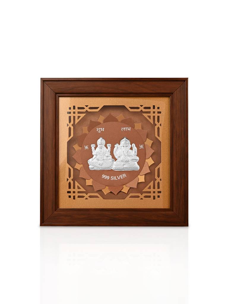 999 Silver Lakshmi Ganesh Frame : ARGFT202
