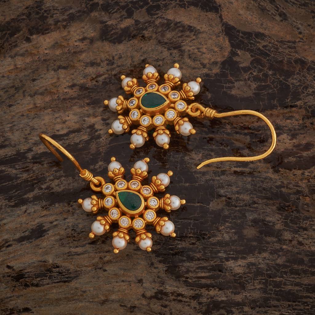 Green Gold - Plated Festive Temple Earring - 435615 : 435615