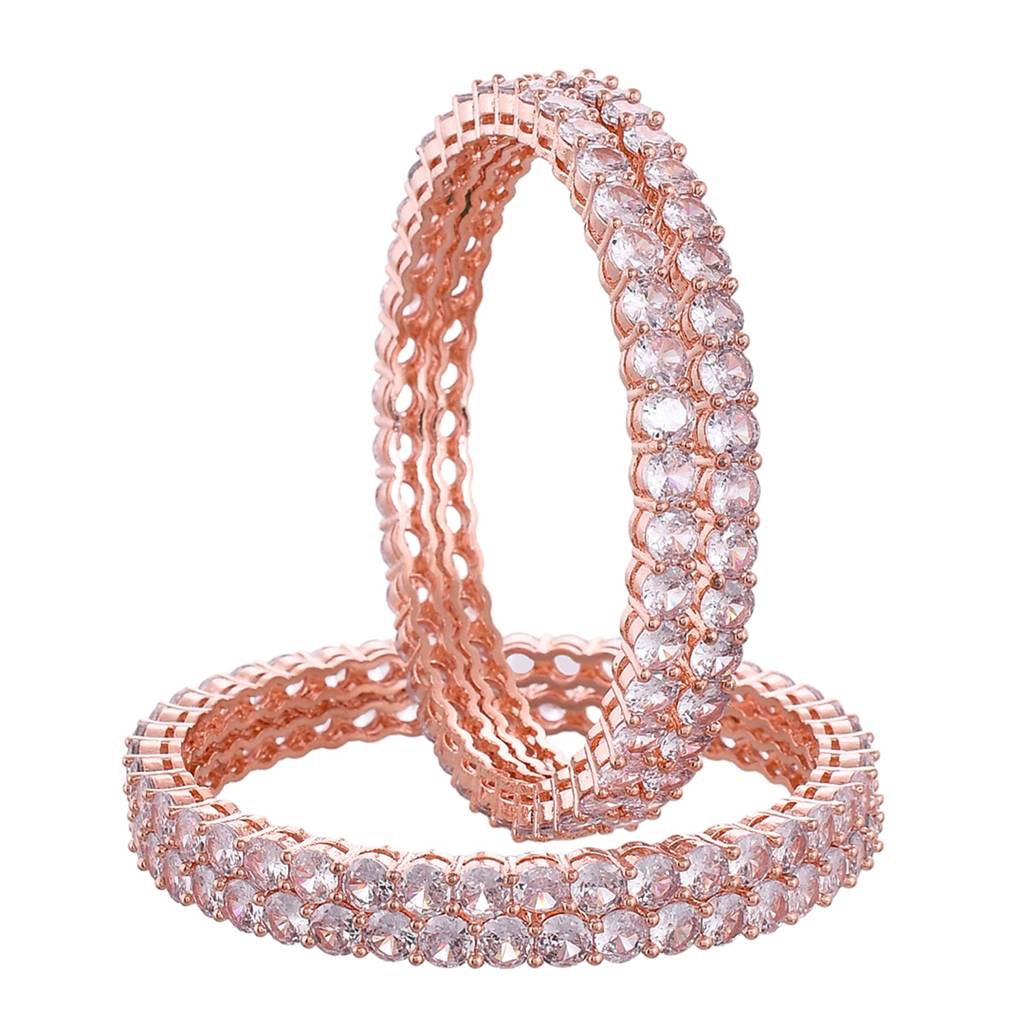 Sparkling Elegance 4-Prong Setting Round Cut Cz Bracelets : 8905124523188