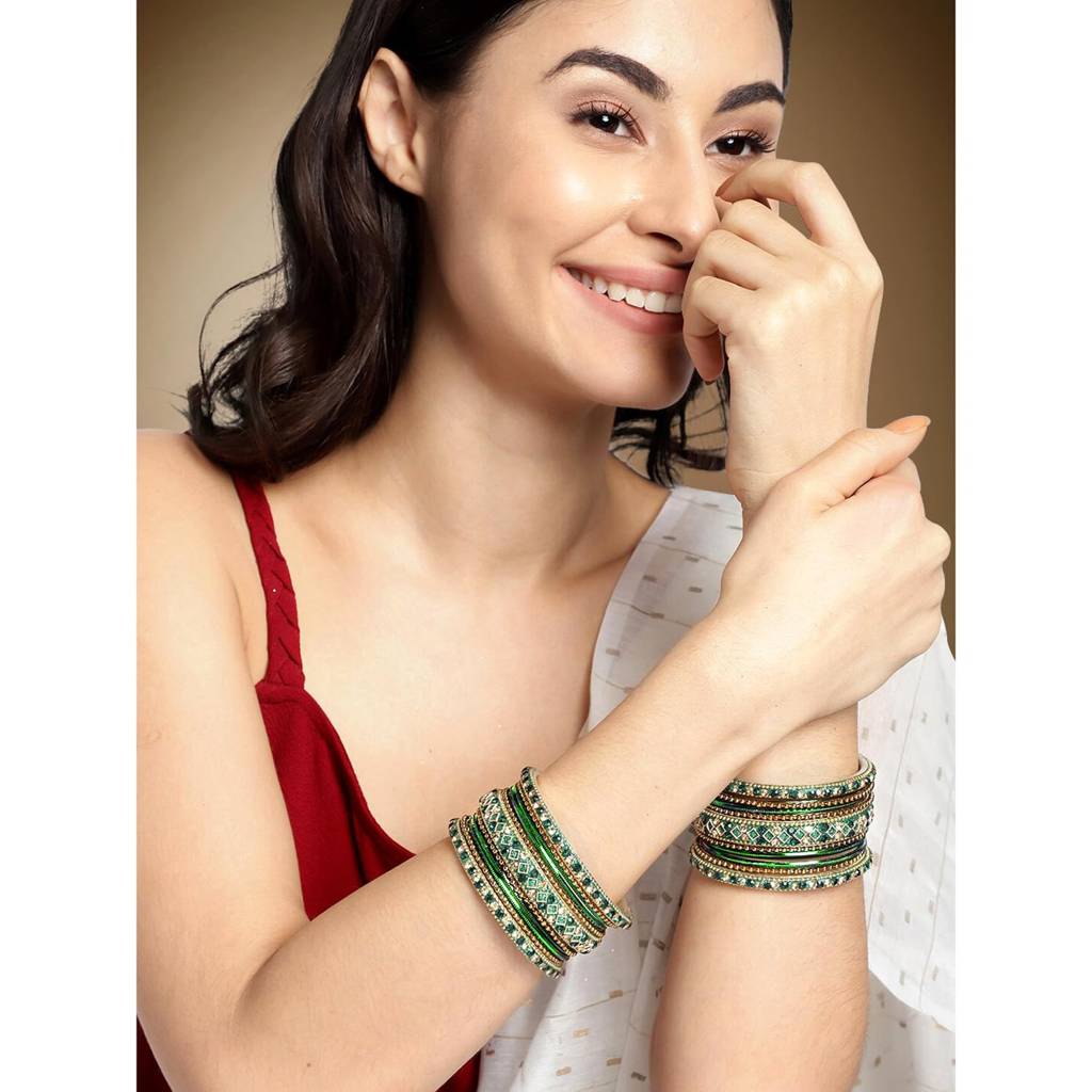 Metal Chuda Bangle Set Navratri Gift For Women Indian Traditional Ethnic Jewellery : PF51B40G