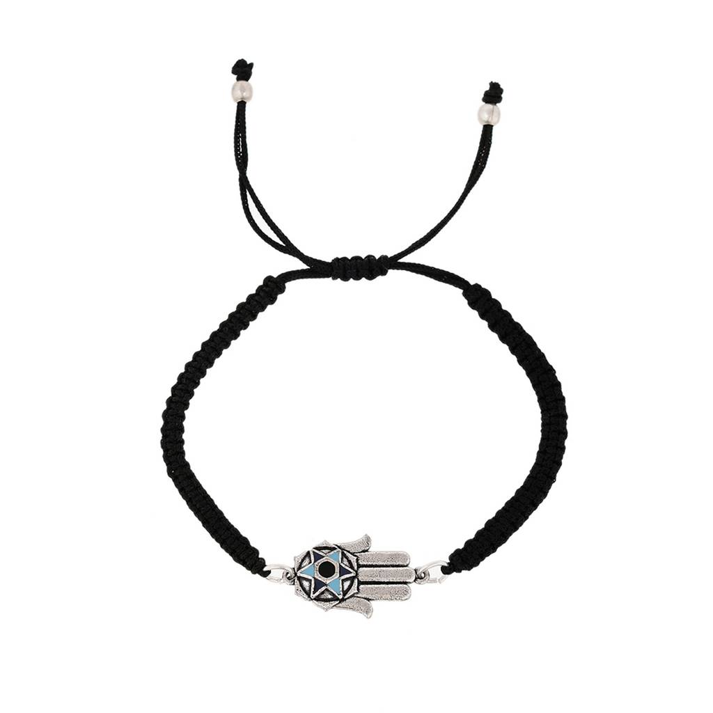 Evil Eye Black Hamsa Design Bracelet : 8905124479423