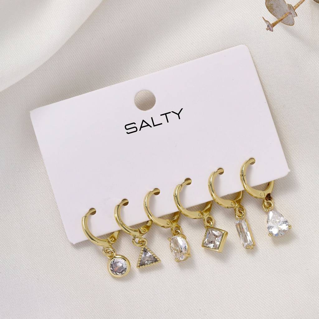 Mis-Match Golden Dimoara Drops Earrings : EC34541-G