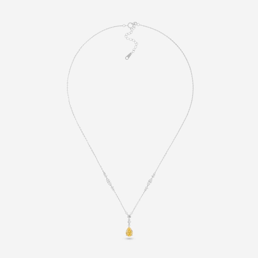 White Rodium Plated - Office Wear Silver Necklace - 466578 : 466580