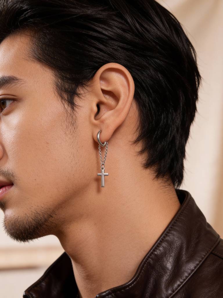 Faith Chain Hoop : Z-MN-ER-011