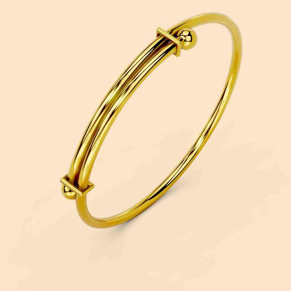22K Gold Vermeil | Suki Baby Bangle | Pure 925 Sterling Silver With The Thickest Gold Layer : TSBB-SUK-40MM-22K-70047