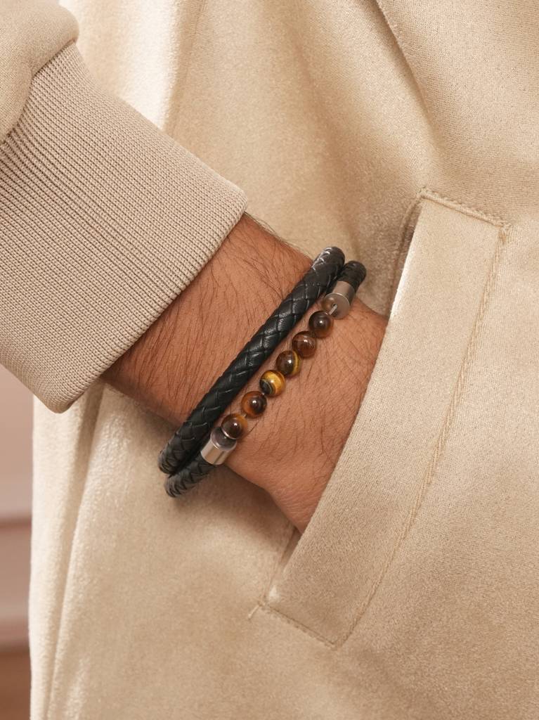 Tigers Eye Dual Bracelet : Z-MN-BR-015