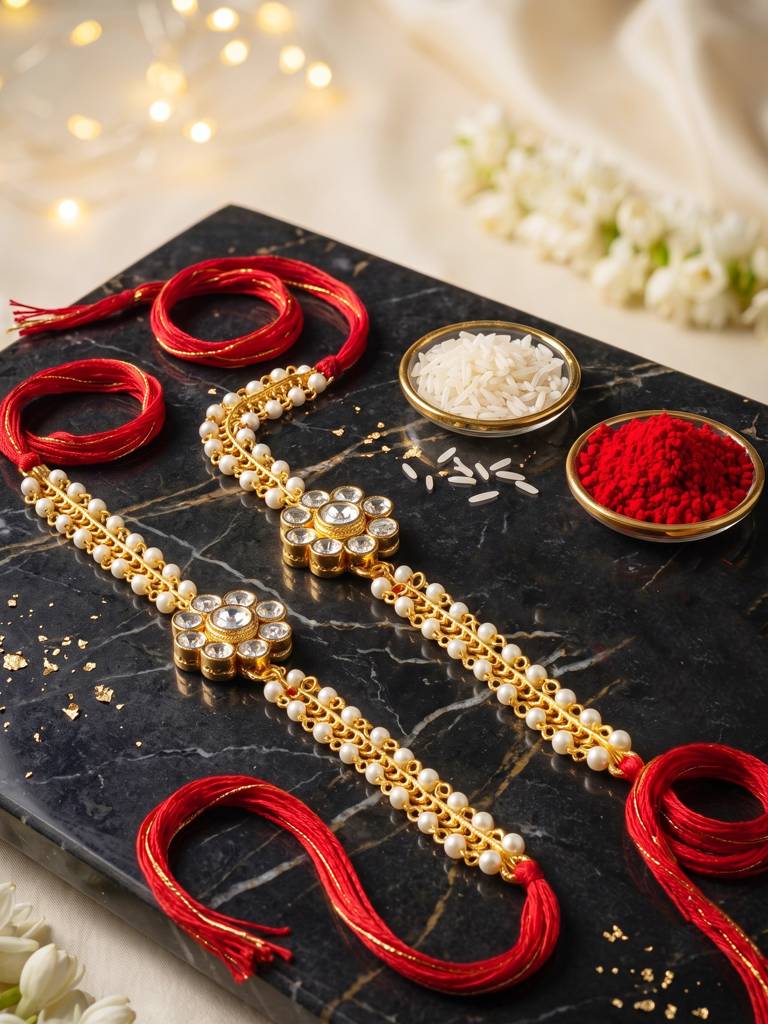 Traditional Rakhi For Bhaiya/Bhabhi Red Thread Rakshabandhan Rakhie (Pack Of 2) Rakhee Rakshasutra : 198-L1R1-26-W-2-2026
