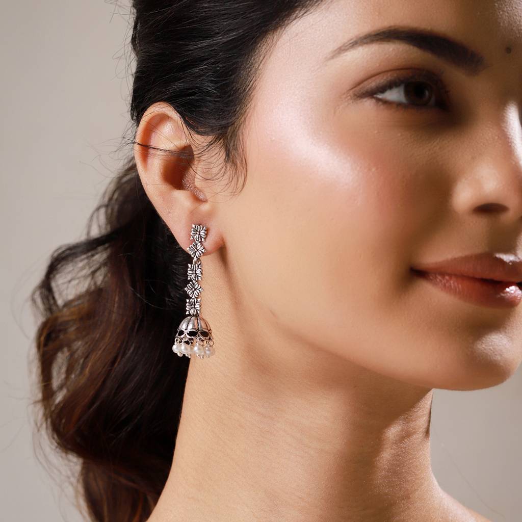 Chandtara Tribal Drop Jhumka Earrings : 8905124584325
