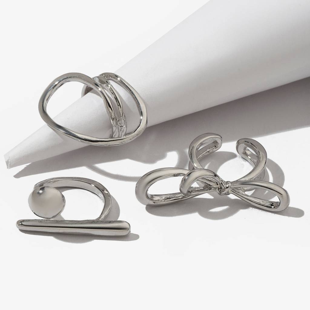 Set Of 3 Funked-Up Stack Ring : RC34255-S