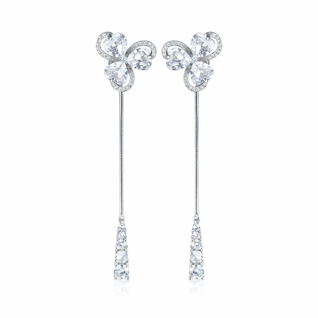 925 Sterling Floral Earrings : TRETL0044Silver