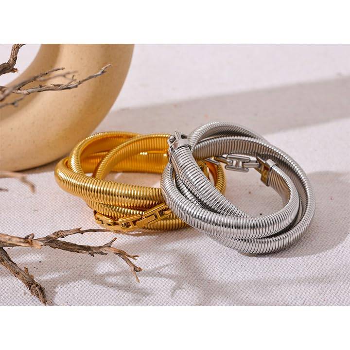 Rhea Fluid Link Bracelet - Gold | 18K Gold Plated | Waterproof, Hypoallergenic & Anti-Tarnish : DSVDJY05250002