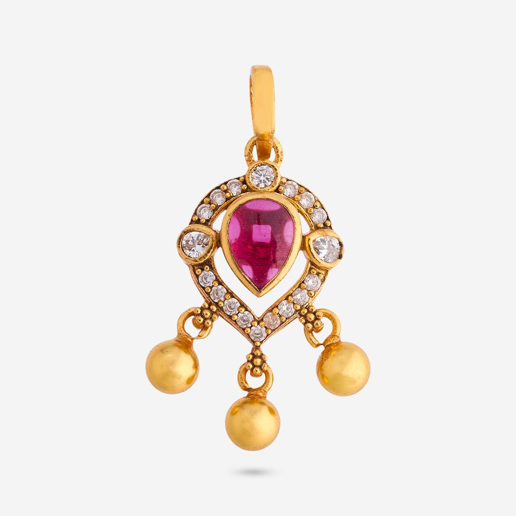 Gold - Plated Festive Temple Pendant Set - 426691 : 426690