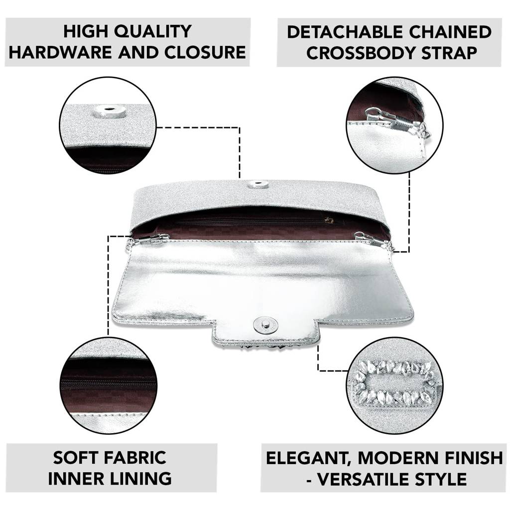 Clutch Purses For Women Wedding Handmade Evening Handbags Party Bridal Clutch (C89C) : C89S