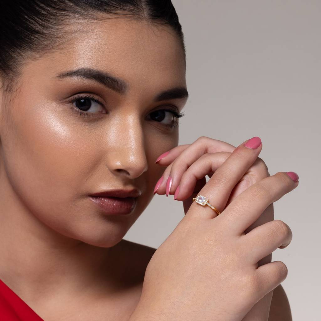 White Gold - Plated Office Wear Silver Finger Ring - 458132 : 458132