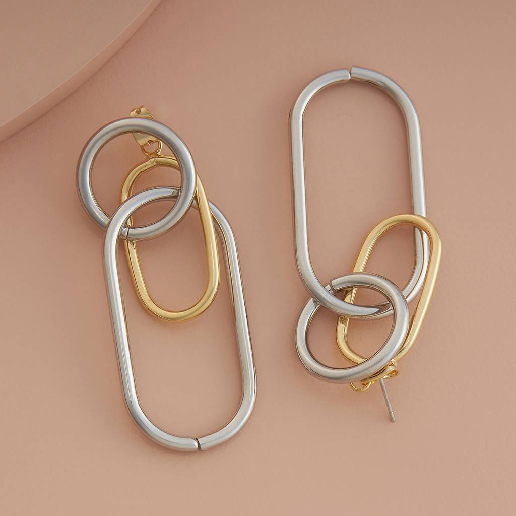 Rhodium-Gold - Plated Casual Wear Trendy Earring - 439090 : 439090