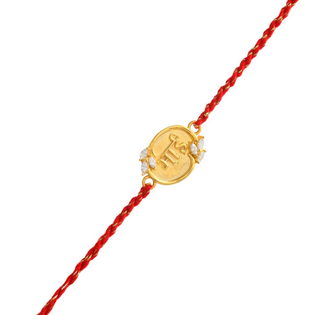 Sterling Silver Red Bhai Floral Thread Rakhi For Your Dear Brother : 8905124531435