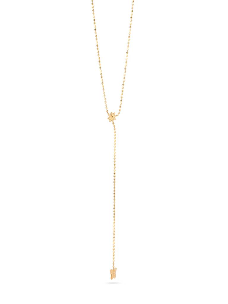 Mini Butterfly Lariat Necklace For Women - Waterproof & Anti-Tarnish : NK0253