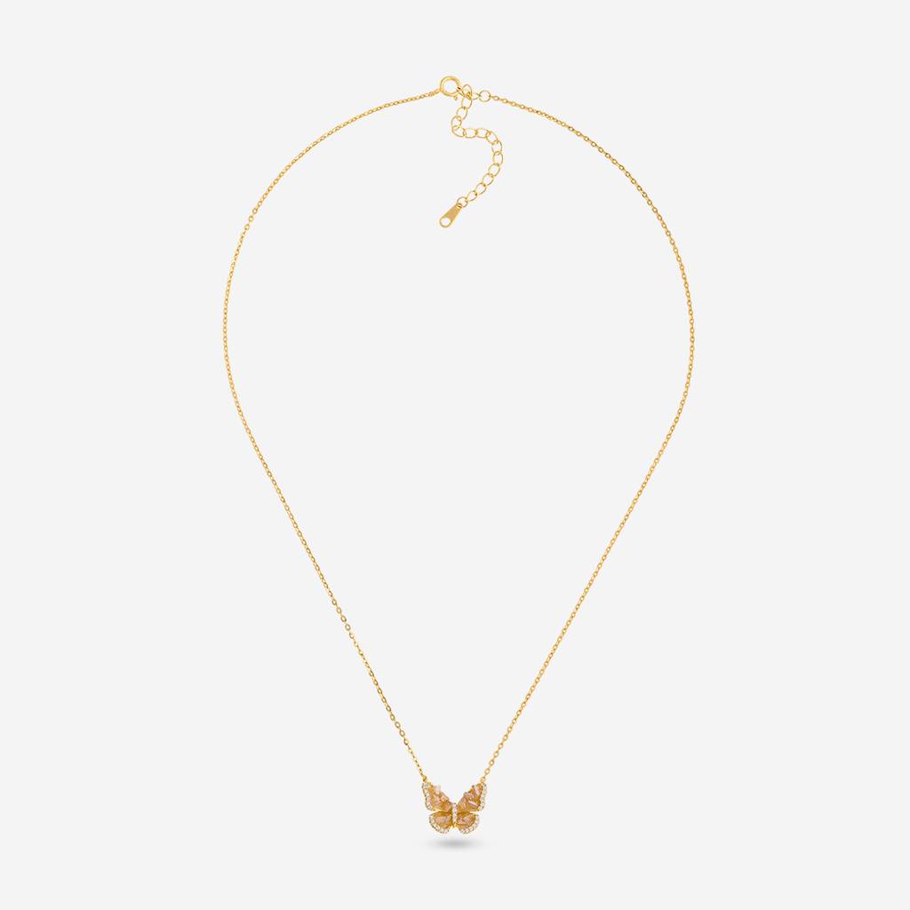 Champagne Gold Plated - Office Wear Silver Necklace - 466611 : 466611