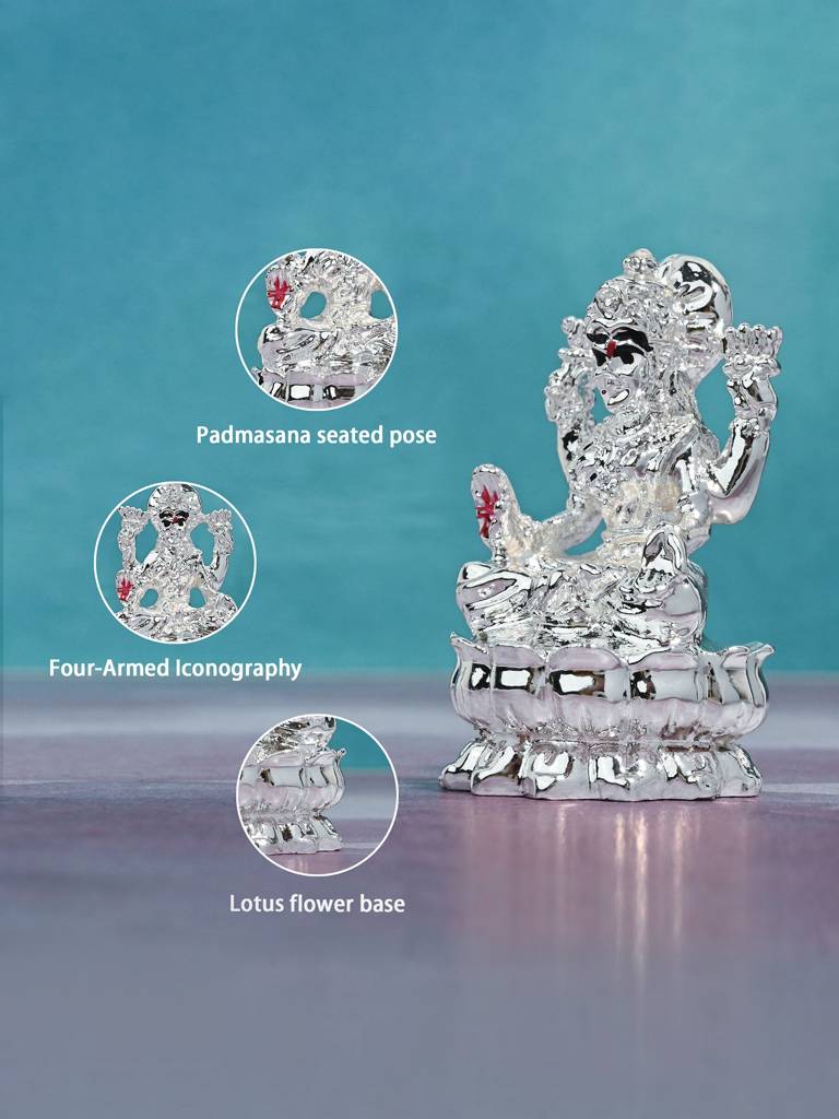 Pure 999 Silver Plated Lakshmi Idol : FQGFT418
