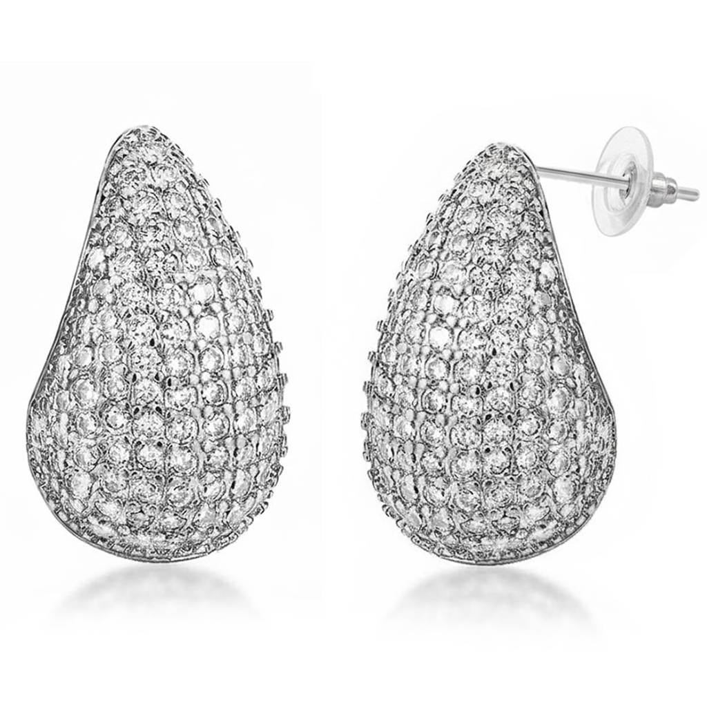 Silver Plated Cubic Zirconia Studded Fancy Stud Earrings Jewellery For Women & Girls : PX9E3096S
