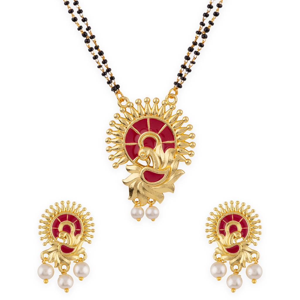 Apsara Peacock Design Mangalsutra Set : 8905124133950