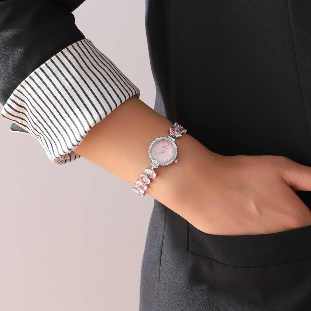 The Marquis Of Eternal Crystal Studded Watch For Women : WT-S-0037-S-PK-ML