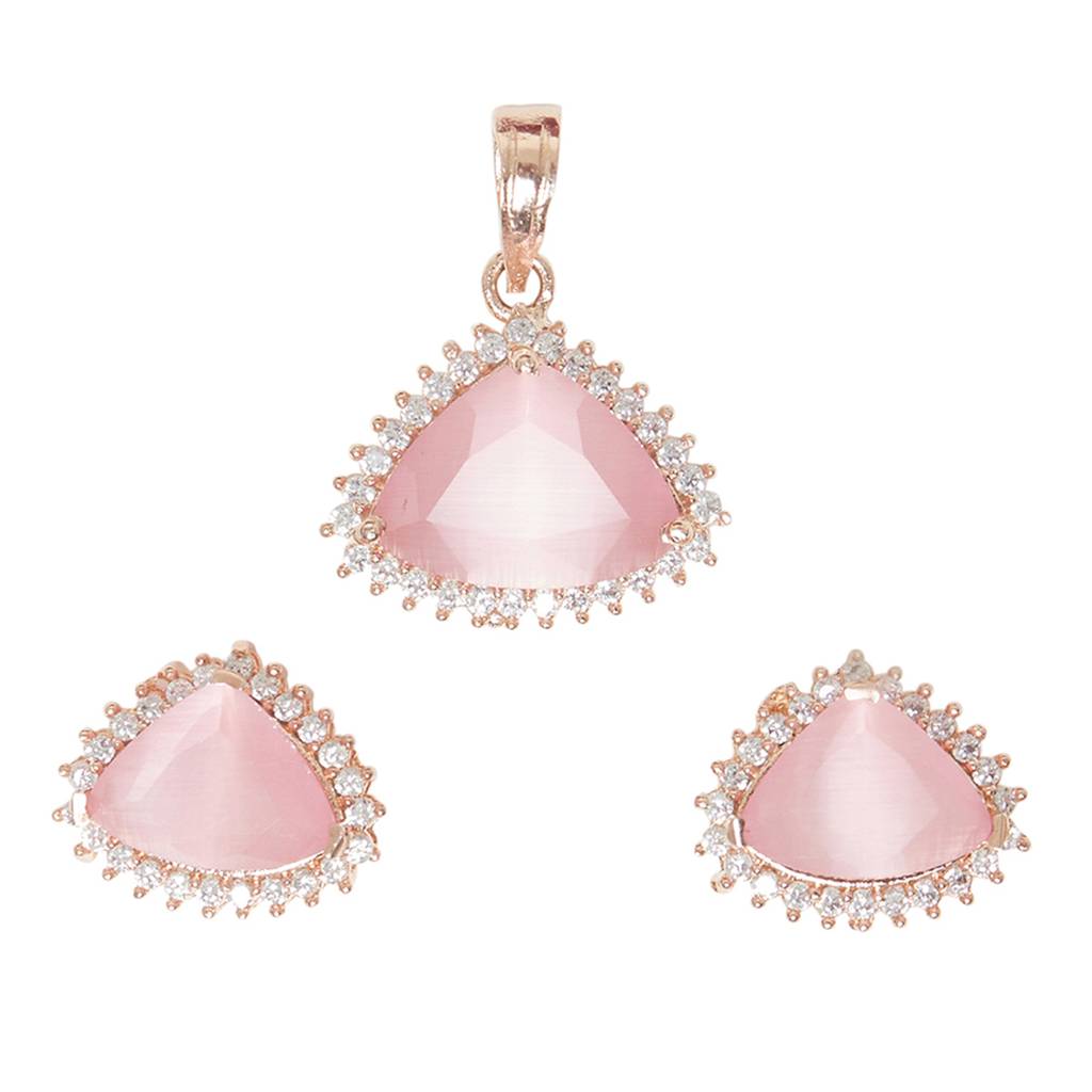 Generic Women Rose Gold Plated Pendant Set : 8905124443561